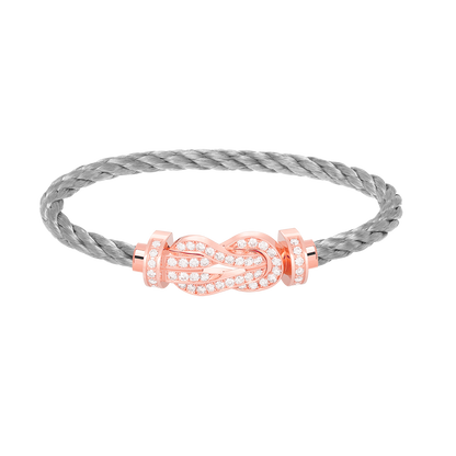 [Zalyn]LARGE 8-FIGURE BUCKLE FULL DIAMOND BRACELET - ROSE GOLD