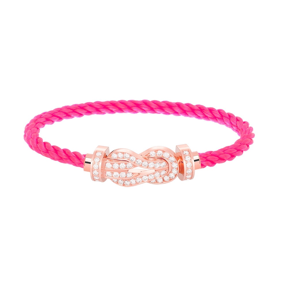 [Zalyn]LARGE 8-FIGURE BUCKLE FULL DIAMOND BRACELET - ROSE GOLD