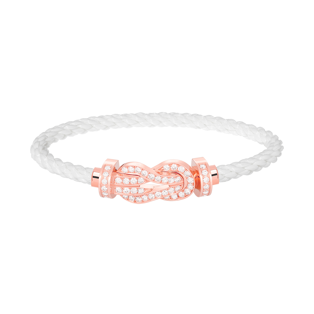 [Zalyn]LARGE 8-FIGURE BUCKLE FULL DIAMOND BRACELET - ROSE GOLD
