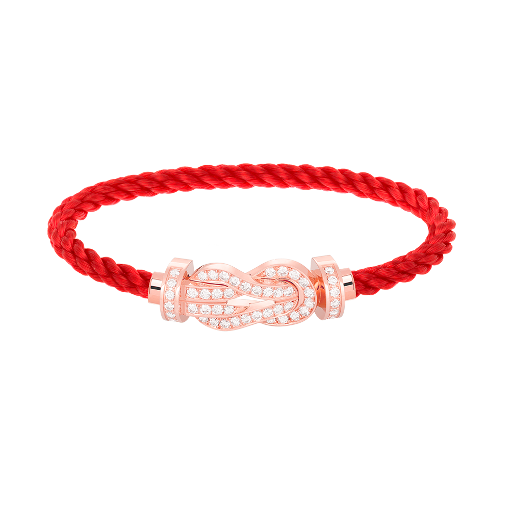 [Zalyn]LARGE 8-FIGURE BUCKLE FULL DIAMOND BRACELET - ROSE GOLD