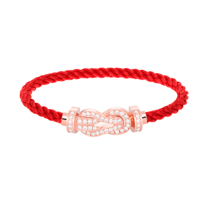 [Zalyn]LARGE 8-FIGURE BUCKLE FULL DIAMOND BRACELET - ROSE GOLD