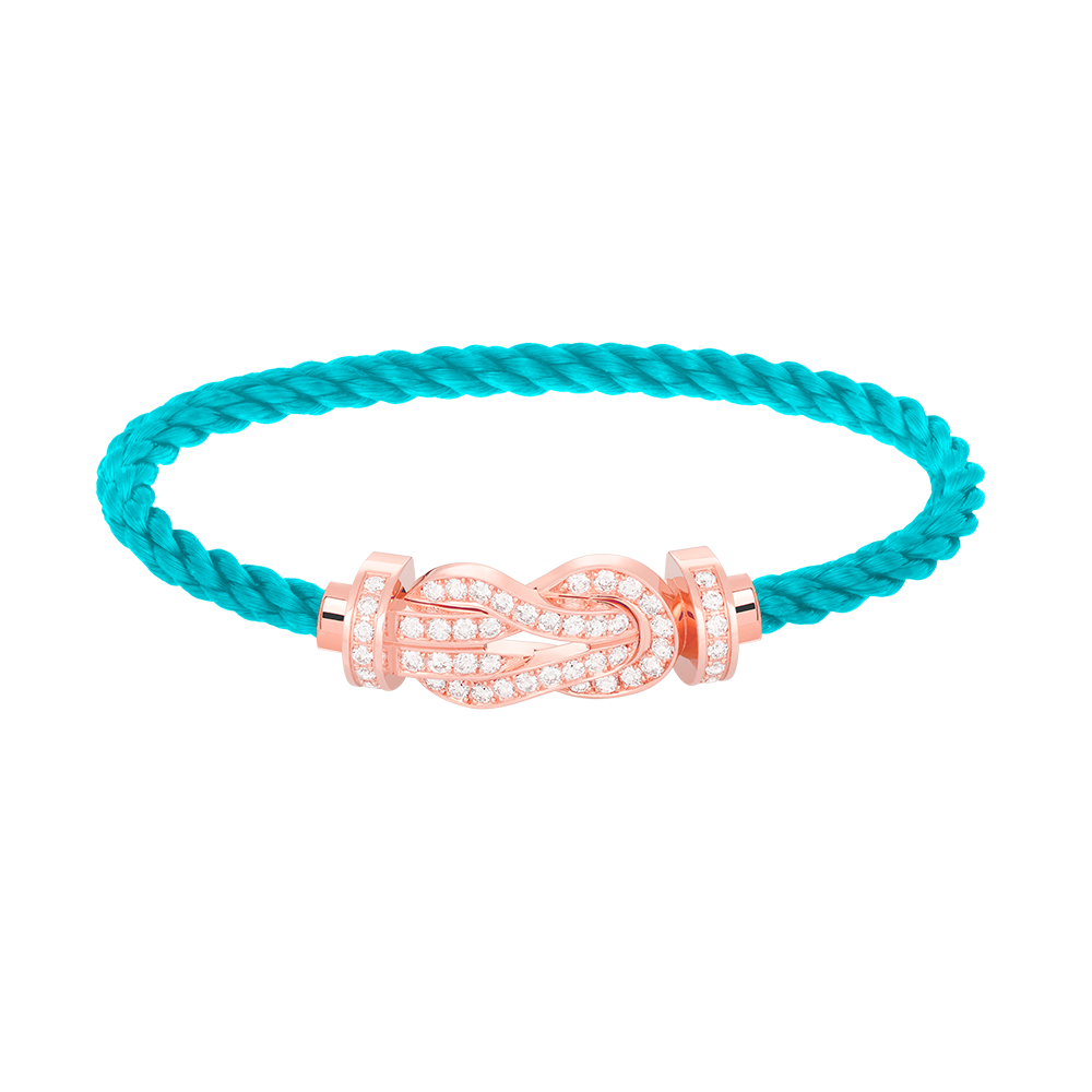 [Zalyn]LARGE 8-FIGURE BUCKLE FULL DIAMOND BRACELET - ROSE GOLD