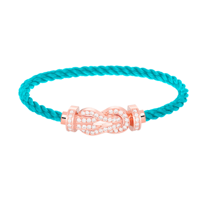 [Zalyn]LARGE 8-FIGURE BUCKLE FULL DIAMOND BRACELET - ROSE GOLD