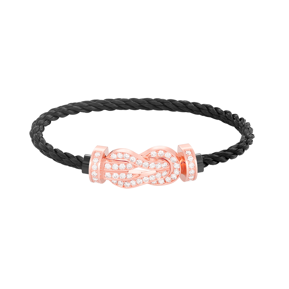 [Zalyn]LARGE 8-FIGURE BUCKLE FULL DIAMOND BRACELET - ROSE GOLD