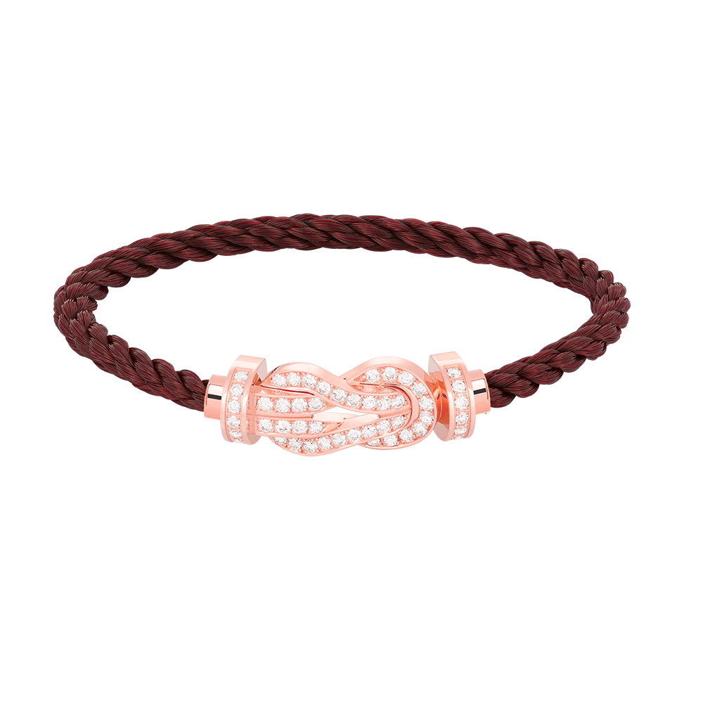 [Zalyn]LARGE 8-FIGURE BUCKLE FULL DIAMOND BRACELET - ROSE GOLD
