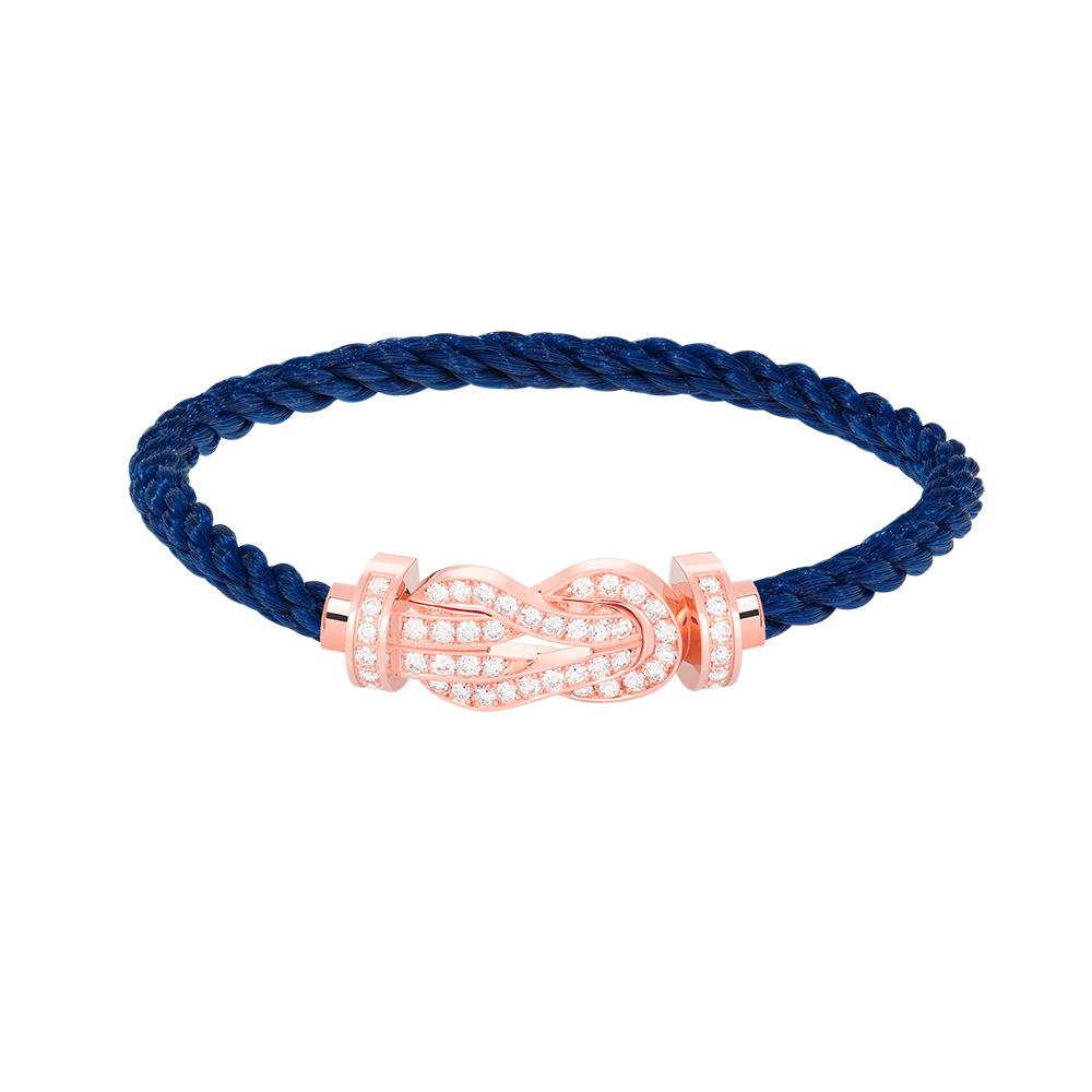 [Zalyn]LARGE 8-FIGURE BUCKLE FULL DIAMOND BRACELET - ROSE GOLD
