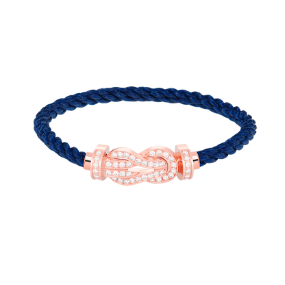 [Zalyn]LARGE 8-FIGURE BUCKLE FULL DIAMOND BRACELET - ROSE GOLD