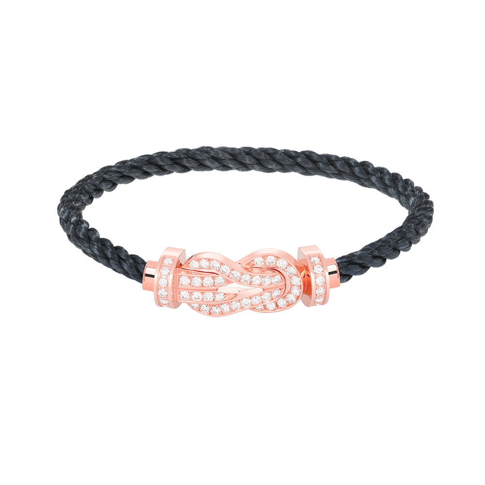 [Zalyn]LARGE 8-FIGURE BUCKLE FULL DIAMOND BRACELET - ROSE GOLD