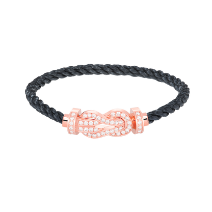 [Zalyn]LARGE 8-FIGURE BUCKLE FULL DIAMOND BRACELET - ROSE GOLD