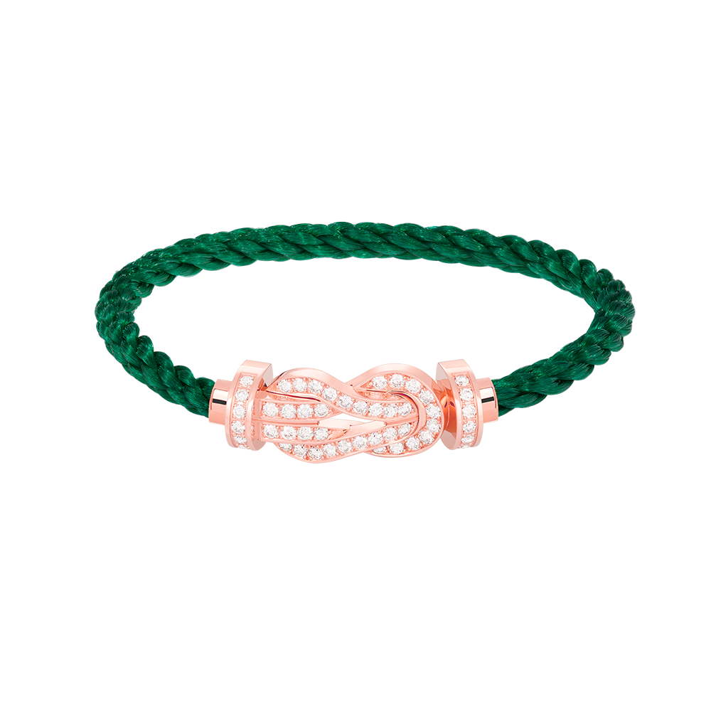 [Zalyn]LARGE 8-FIGURE BUCKLE FULL DIAMOND BRACELET - ROSE GOLD