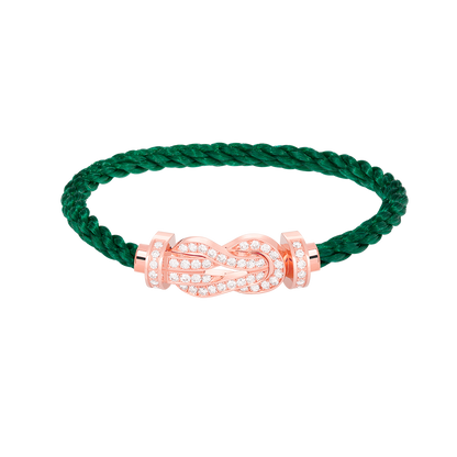 [Zalyn]LARGE 8-FIGURE BUCKLE FULL DIAMOND BRACELET - ROSE GOLD