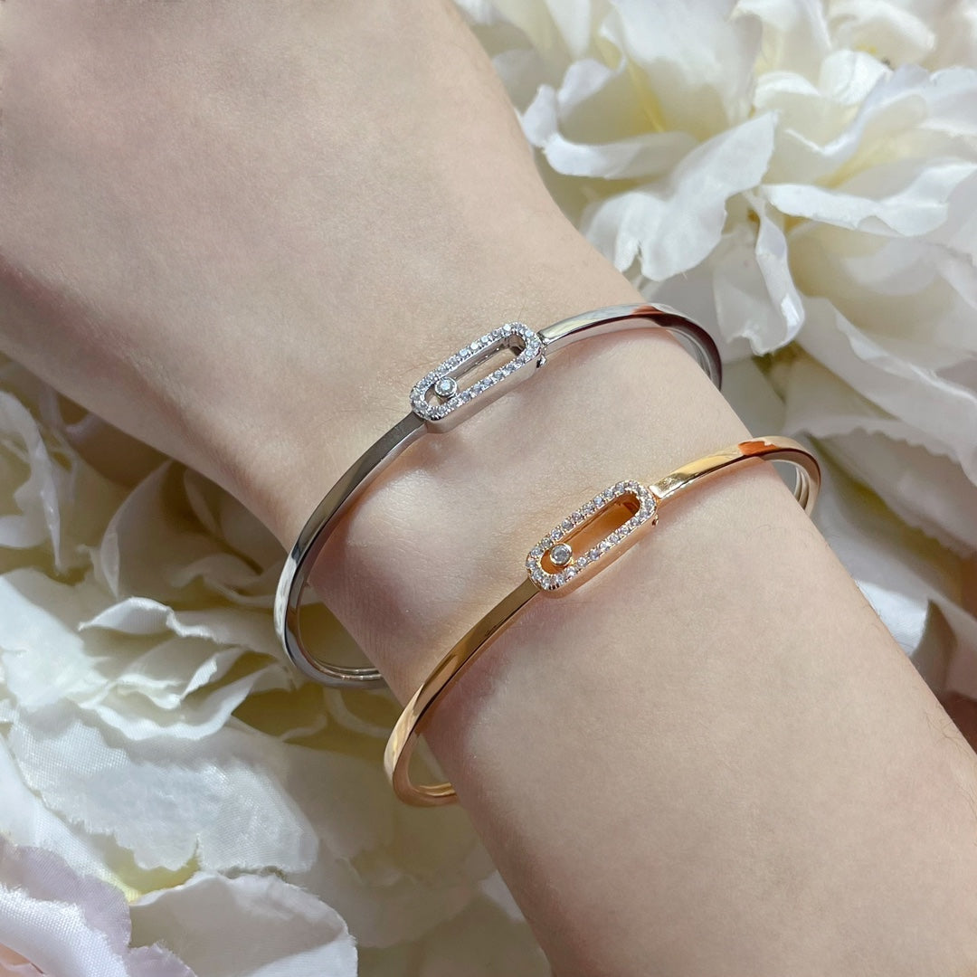 [Zalyn]MOVE UNO PAVÉ FLEX BANGLE (MEDIUM)
