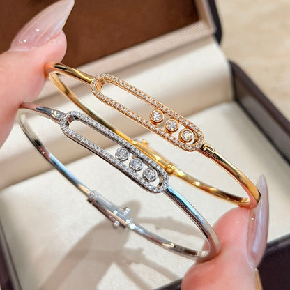 [Zalyn]MOVE PAVÉ DIAMOND BANGLE BRACELET M