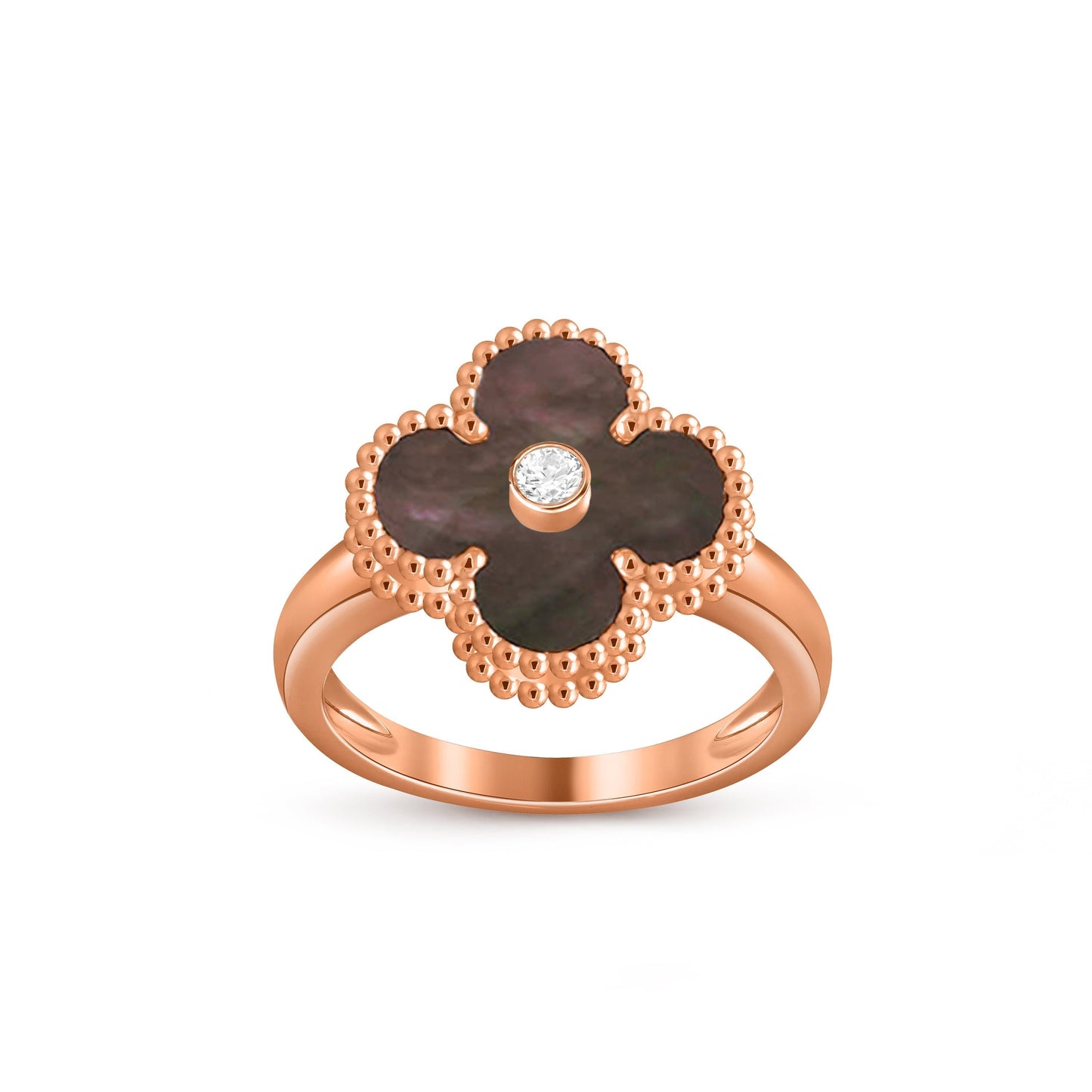 [Zalyn]LUCKY CLOVER DIAMOND-ACCENT ROSE GOLD RING COLLECTION