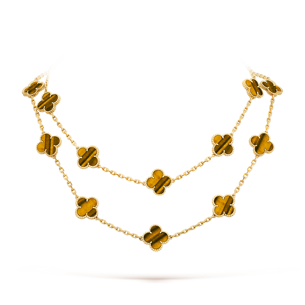 [Zalyn Jewelry ]CLOVER 20 MOTIFS TIGER EYE ROSE GOLD