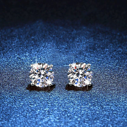 [Zalyn]FOUR-PRONG MOISSANITE EARRINGS