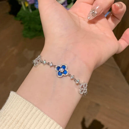 [Zalyn Jewelry ]CLOVER 5 MOTIF PINK BLUE RED WHITE BRACELET