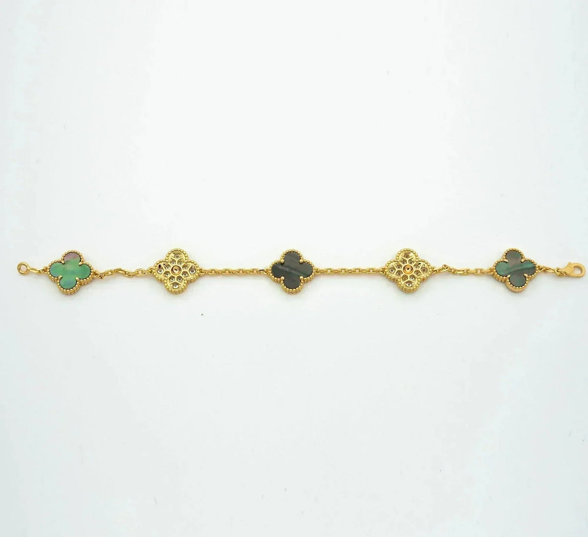 [Zalyn Jewelry ] CLOVER 5 MOTIF GRAY MOP BRACELET COLLECTION