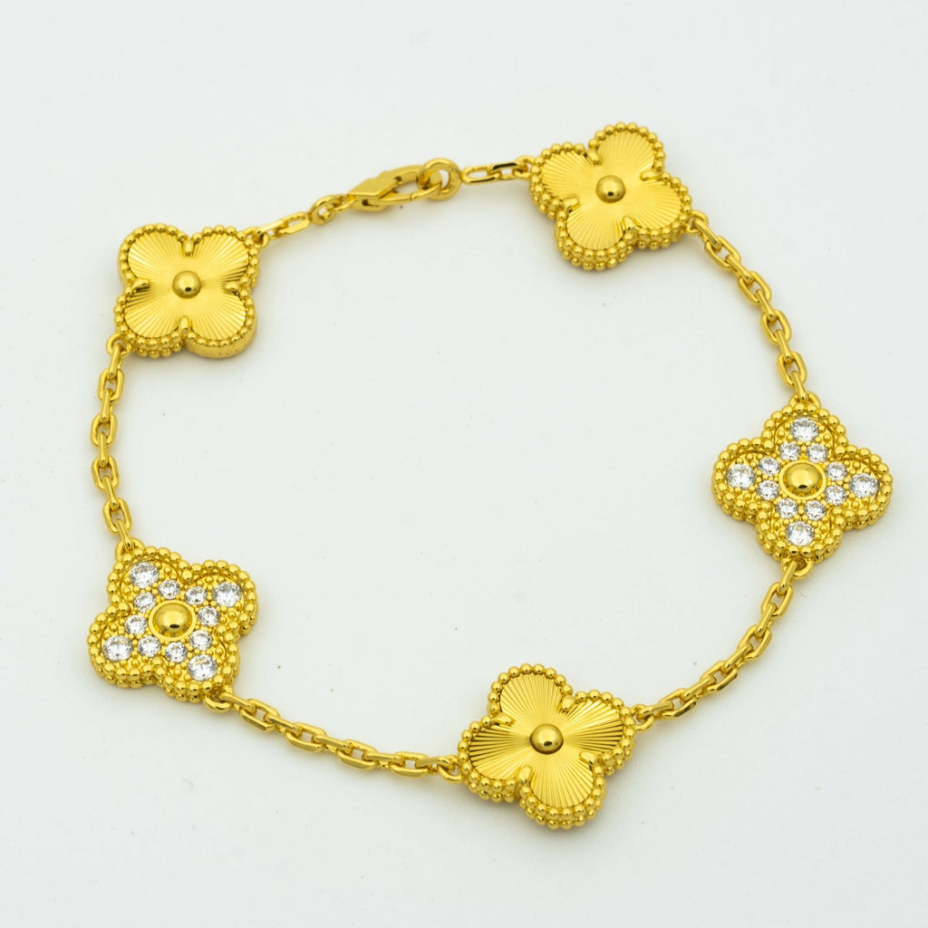 [Zalyn Jewelry ] CLOVER 5 MOTIF LASER BRACELET COLLECTION
