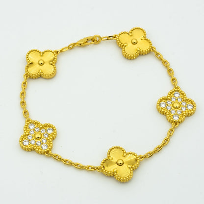 [Zalyn Jewelry ] CLOVER 5 MOTIF LASER BRACELET COLLECTION