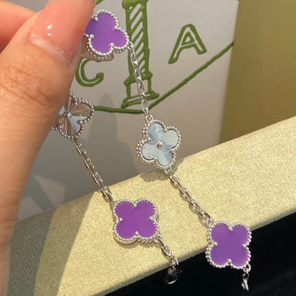 [Zalyn]LUCKY CLOVER 5-MOTIF BRACELET - VIOLET COLLECTION