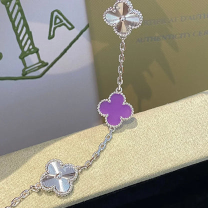 [Zalyn]LUCKY CLOVER 5-MOTIF BRACELET - VIOLET COLLECTION