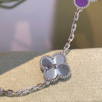 [Zalyn]LUCKY CLOVER 5-MOTIF BRACELET - VIOLET COLLECTION