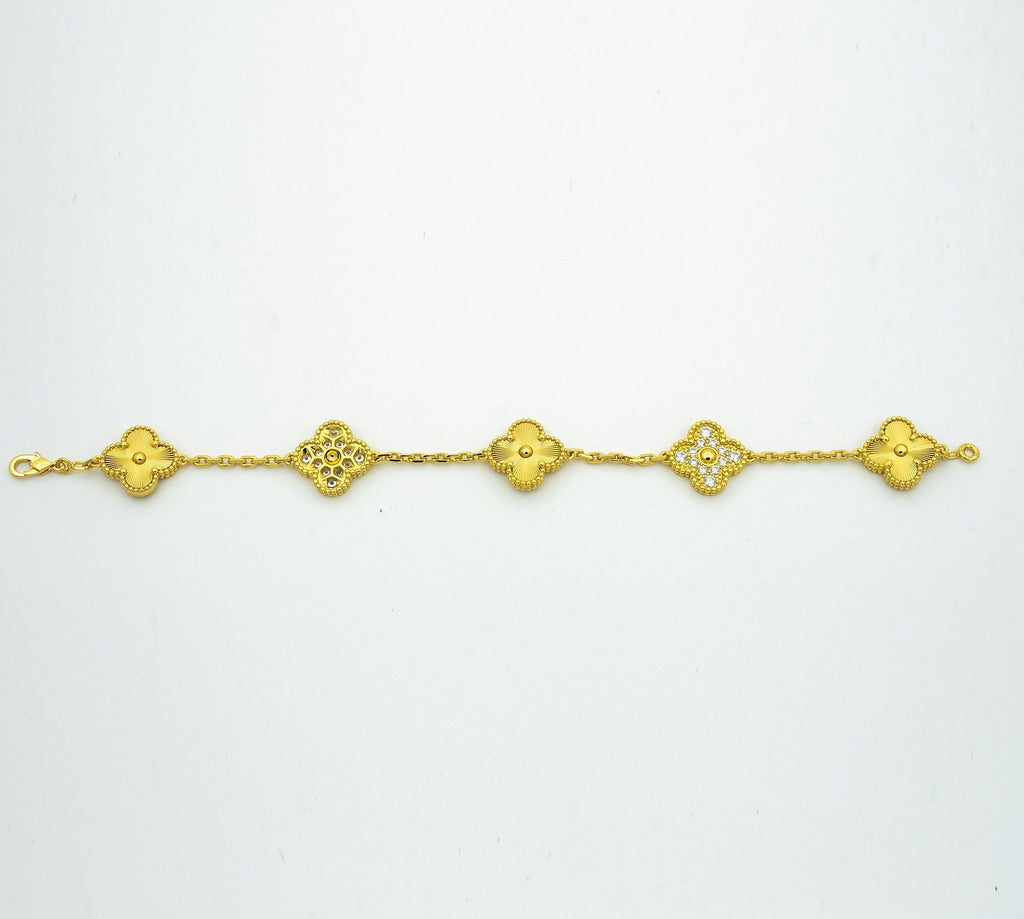 [Zalyn Jewelry ] CLOVER 5 MOTIF LASER BRACELET COLLECTION