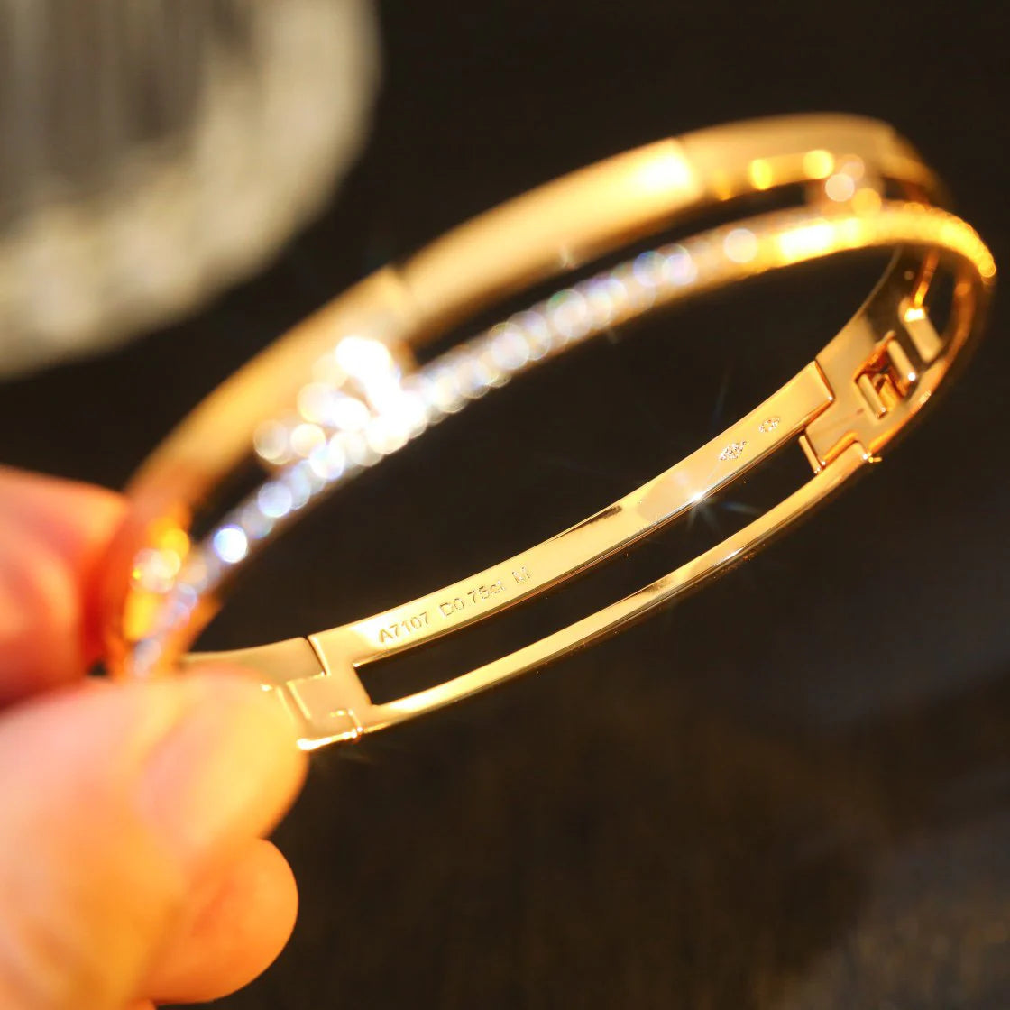 [Zalyn Jewelry]Move Romane Diamond Bangle Bracelet