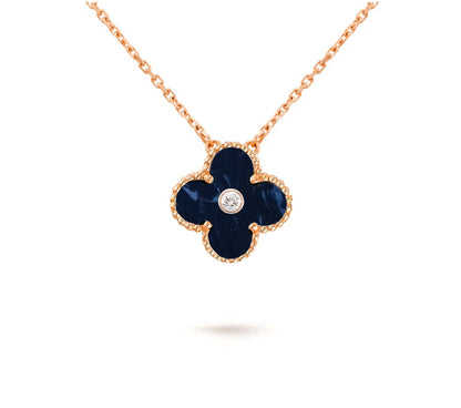 [Zalyn]15MM CLOVER FLOWER DIAMOND PENDANT NECKLACE COLLECTION