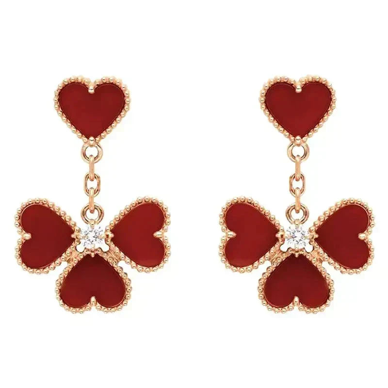 [Zalyn Jewelry ]SWEET CLOVER CARNELIAN EARRINGS