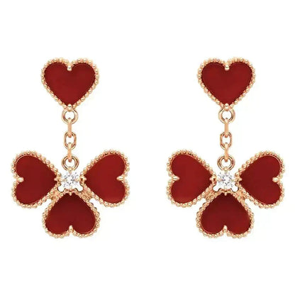 [Zalyn Jewelry ]SWEET CLOVER CARNELIAN EARRINGS