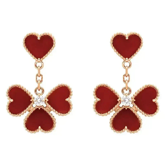 [Zalyn Jewelry ]SWEET CLOVER CARNELIAN EARRINGS
