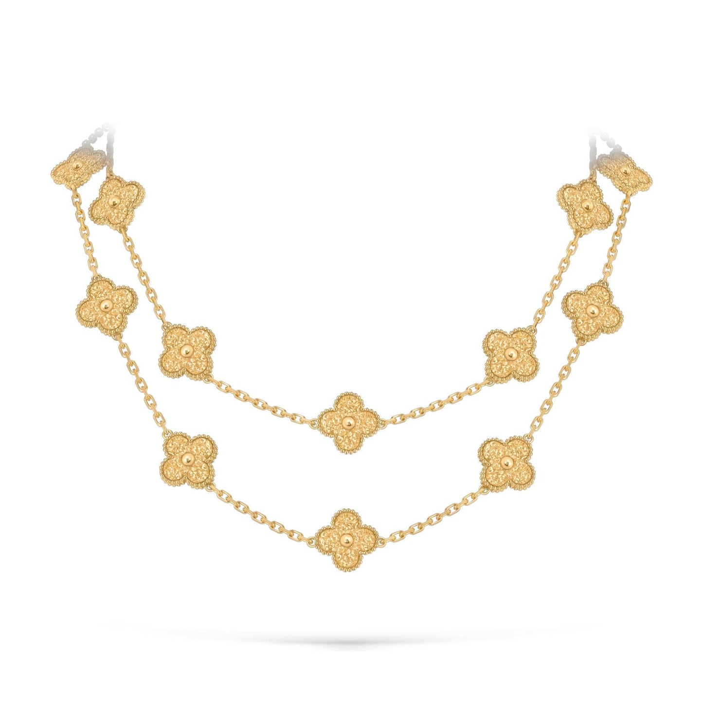 [Zalyn]CLASSIC 20-MOTIF LUCKY CLOVER LONG NECKLACE GOLD COLLECTION