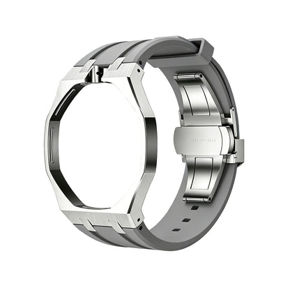 [Zalyn]OAK POP GRAY STEEL SILICONE STRAP