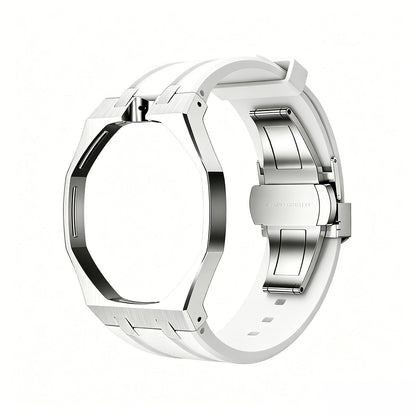 [Zalyn]OAK POP WHITE STEEL SILICONE STRAP