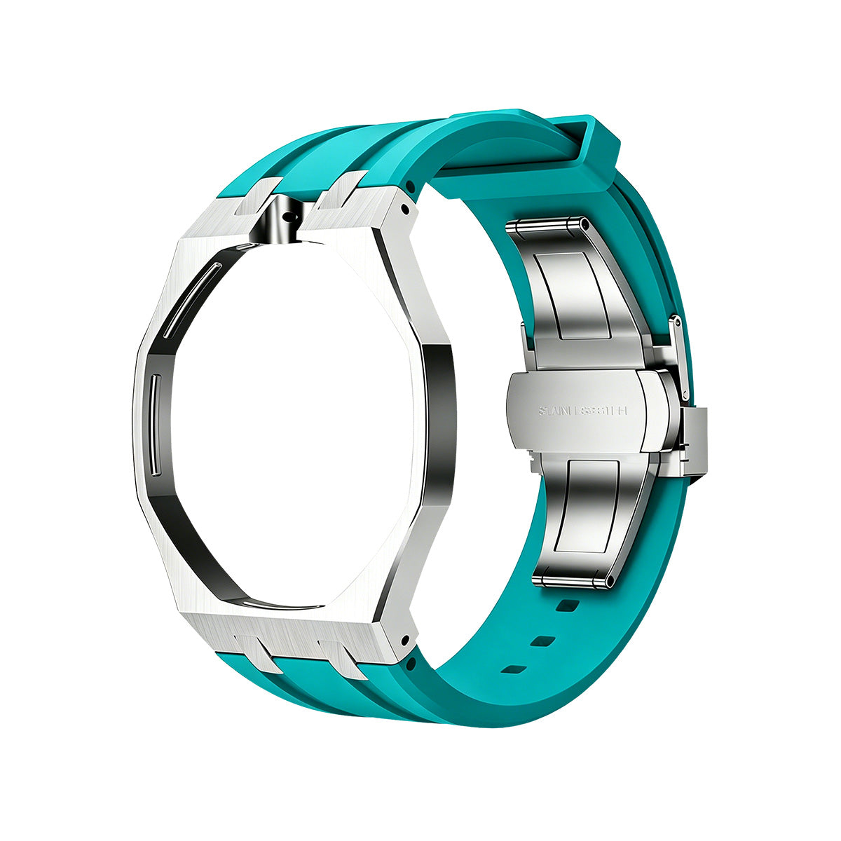 [Zalyn]OAK POP SKY BLUE STEEL SILICONE STRAP