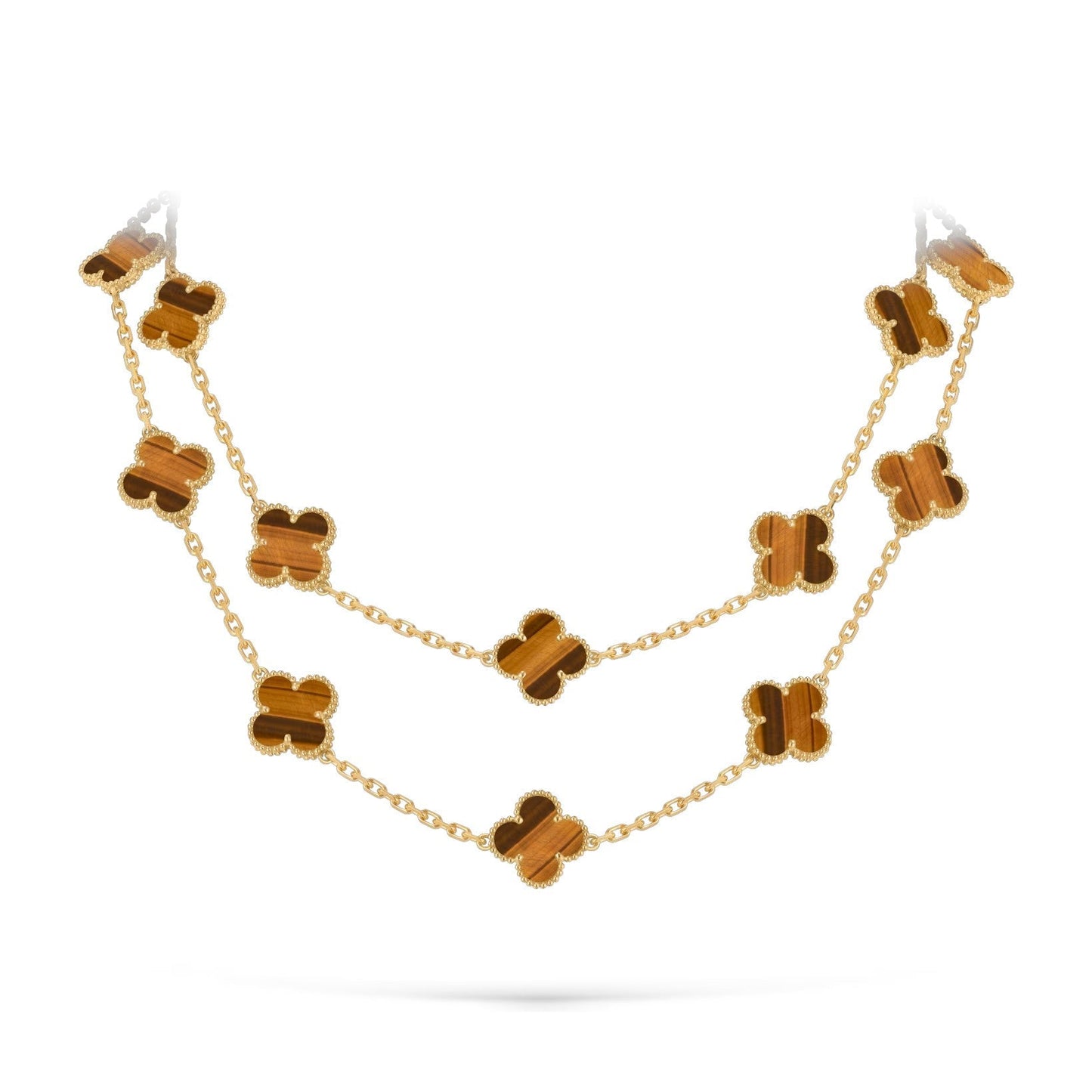 [Zalyn]CLASSIC 20-MOTIF LUCKY CLOVER LONG NECKLACE GOLD COLLECTION