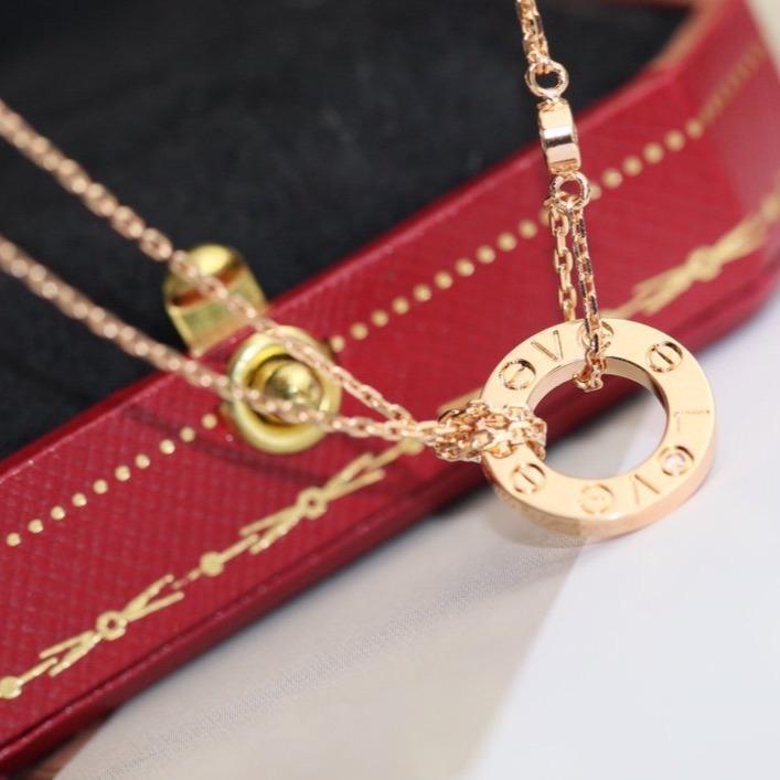[Zalyn Jewelry ]LOVE NECKLACE ADJUSTABLE ROSE GOLD 2 DIAMOND