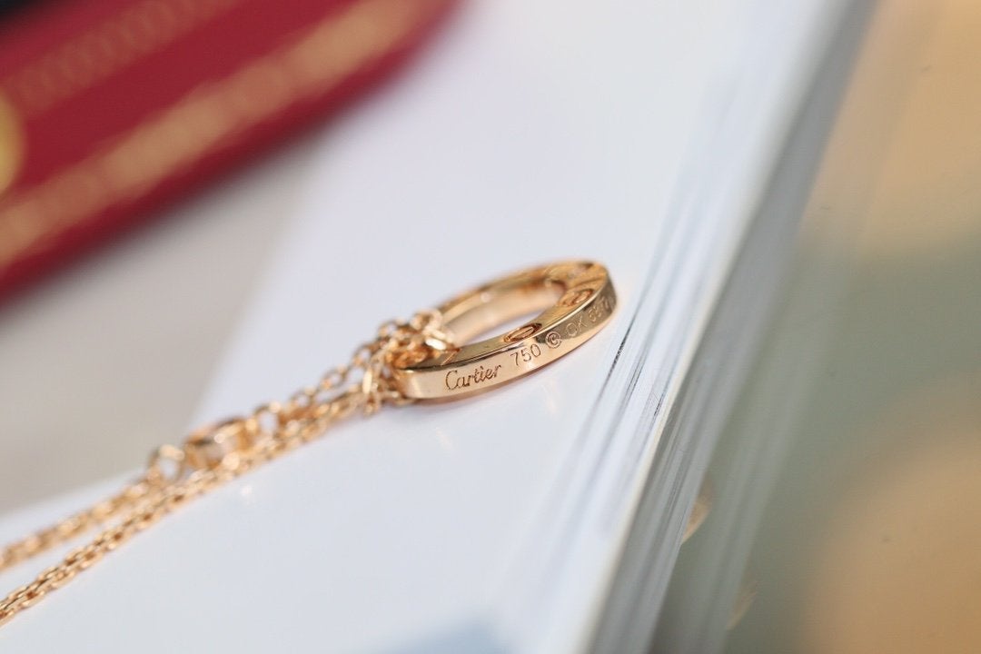 [Zalyn Jewelry ]LOVE NECKLACE ADJUSTABLE ROSE GOLD 2 DIAMOND