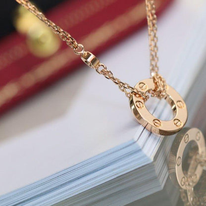 [Zalyn Jewelry ]LOVE NECKLACE ADJUSTABLE ROSE GOLD 2 DIAMOND