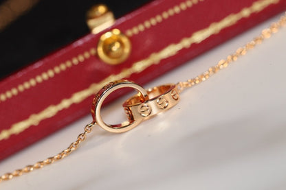 [Zalyn Jewelry ]LOVE NECKLACE PINK GOLD AND SILVER