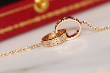 [Zalyn Jewelry ]LOVE NECKLACE PINK GOLD AND SILVER