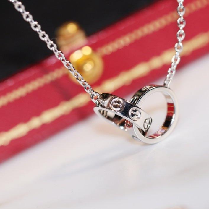 [Zalyn Jewelry ]LOVE NECKLACE PINK GOLD AND SILVER