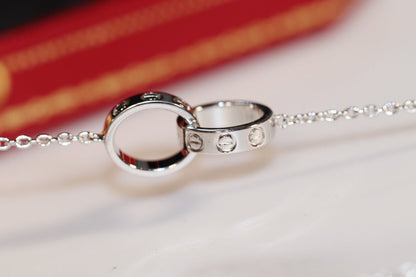 [Zalyn Jewelry ]LOVE NECKLACE PINK GOLD AND SILVER