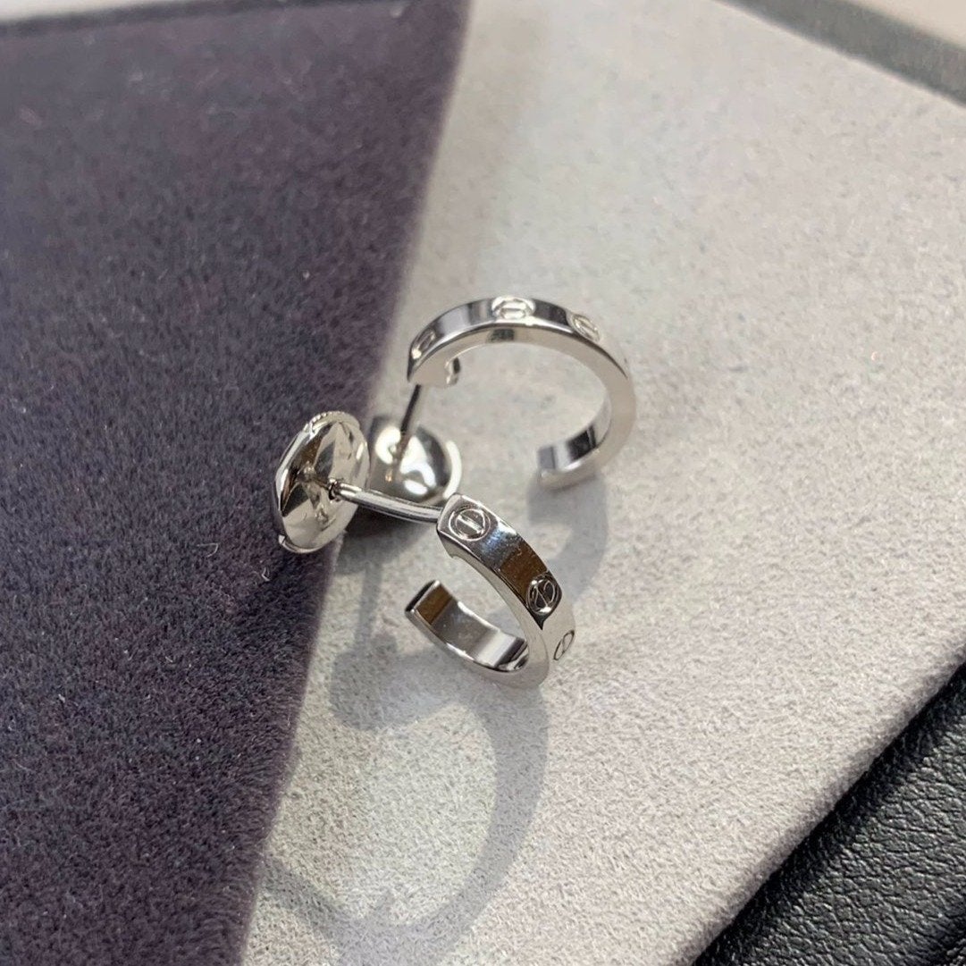 [Zalyn Jewelry ]LOVE EARRINGS 2.65MM SILVER