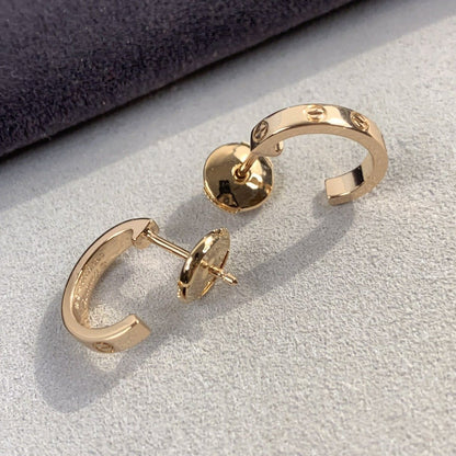 [Zalyn Jewelry ]LOVE EARRINGS 2.65MM PINK GOLD