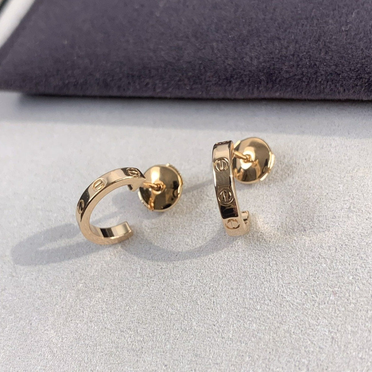 [Zalyn Jewelry ]LOVE EARRINGS 2.65MM PINK GOLD