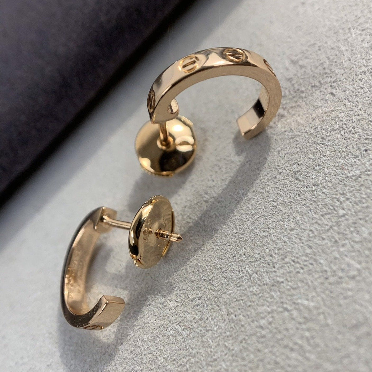 [Zalyn Jewelry ]LOVE EARRINGS 2.65MM PINK GOLD
