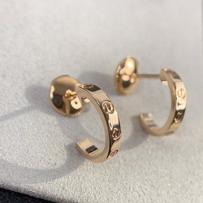 [Zalyn Jewelry ]LOVE EARRINGS 2.65MM PINK GOLD